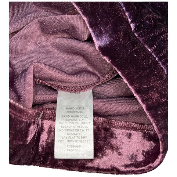 New Nordstrom Abound Crushed Velvet Velour Mini Retro 90s Y2K Skirt Burgundy M - Picture 5 of 11